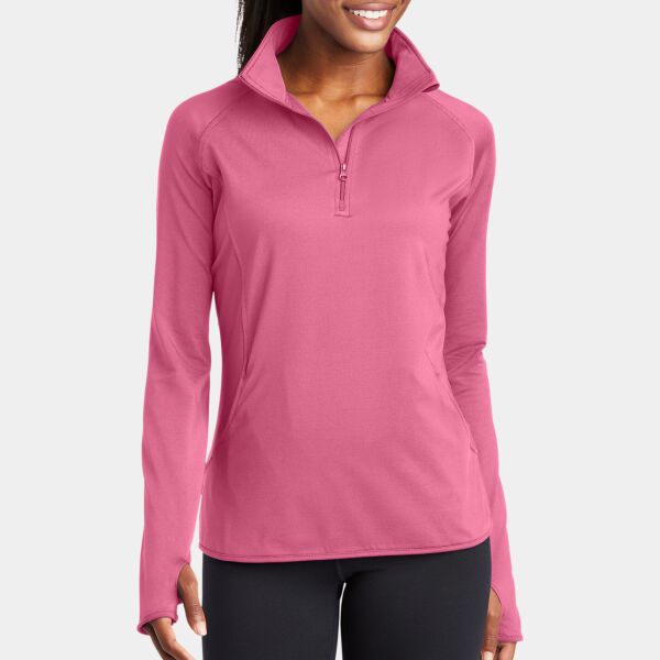 Ladies Sport Wick ® Stretch 1/4 Zip Pullover Thumbnail