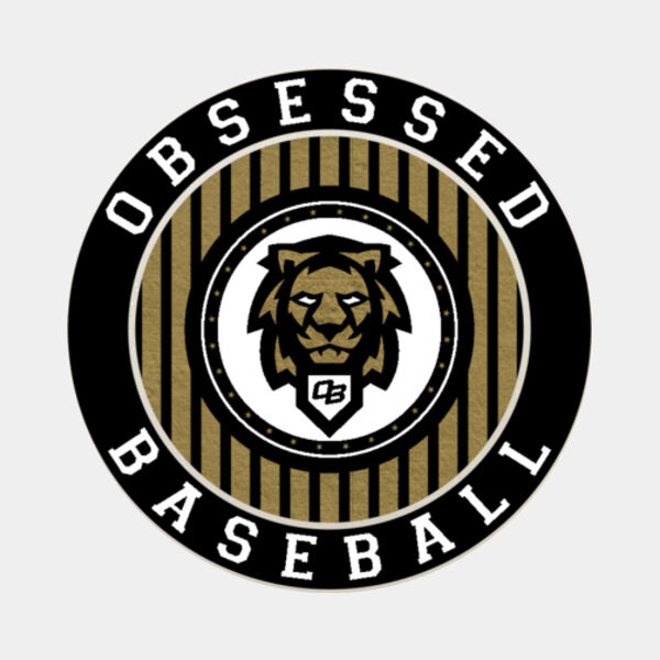 Obsessed Baseball 3" Round Magnet Thumbnail
